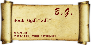 Bock Győző névjegykártya